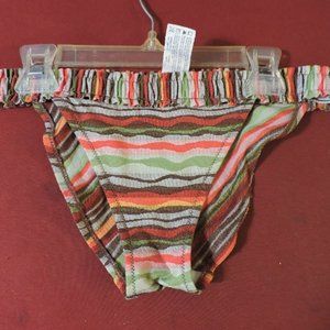 Woman's girl's striped bathing suit XOXO bikini bottom swim size Medium (M)
